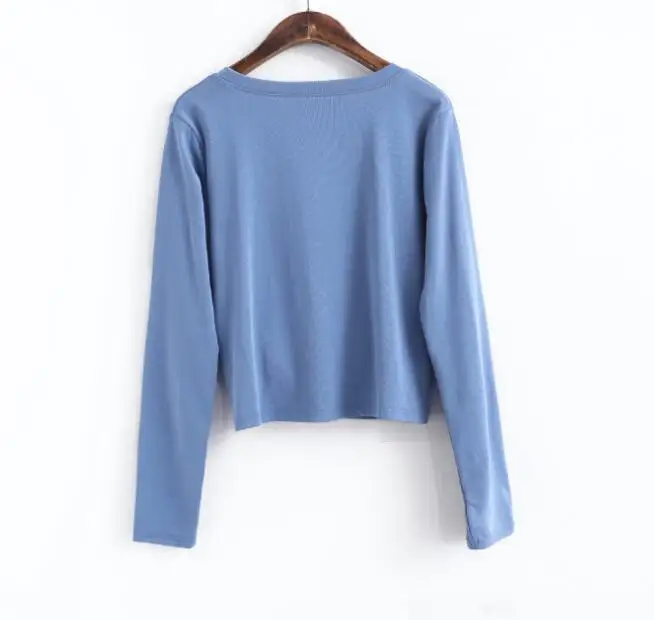 

Womens ladies T-shirt long-sleeved Loose Shirt Knotted hem T shirt