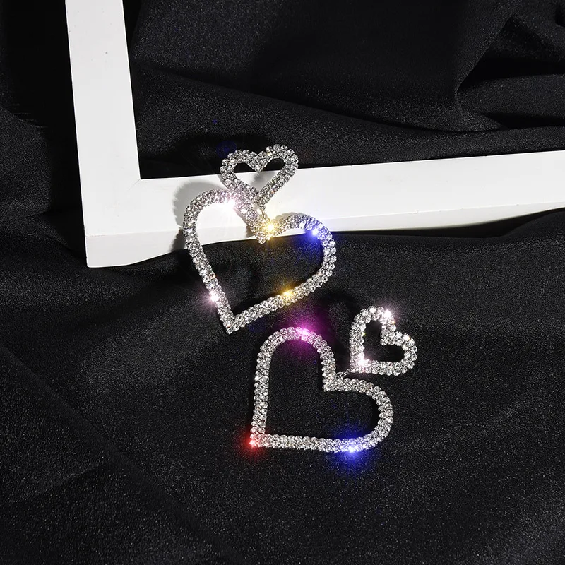 2020 гипоаллергенные серьги в форме двойного сердца полые полная мода