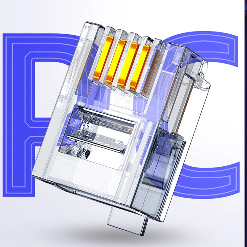 SAMZHE RJ11 6P2C 6P4C 6P6C Telephone Internet Modular Plug Jack Connector RJ-11 Crystal Heads Gold-Plated |