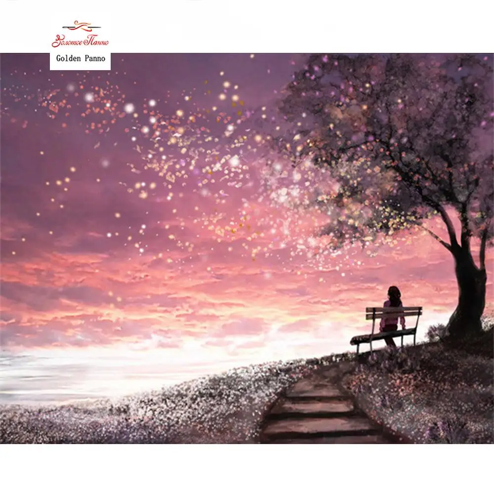 Starry Sky 5D diamond painting Landscape Handpainted Home Decoration Picture Night Digital Painting Canvas home decor