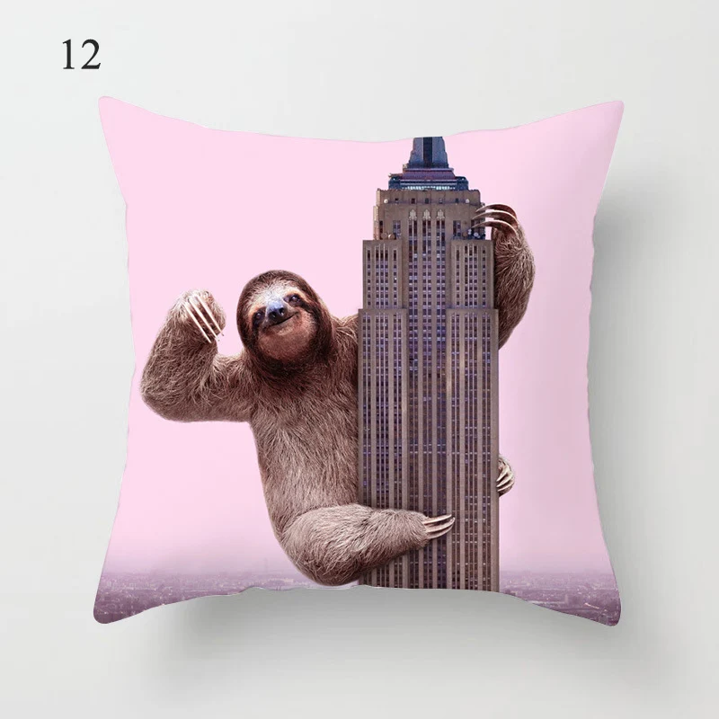 

Cartoon Printing Smooth Pillowcase Animal pattern Living Room Cushion cover Car Decoration Cushion Pillowslip Cute Home Supplies