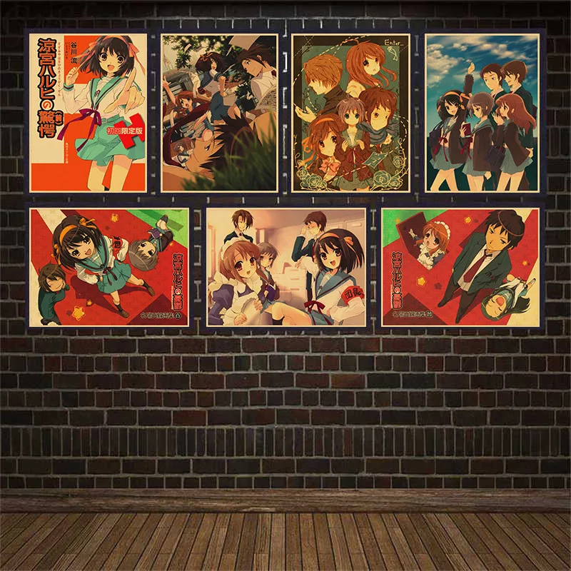 Аниме постеры из крафт-бумаги меланхоли Харухи джузумии Настенный декор