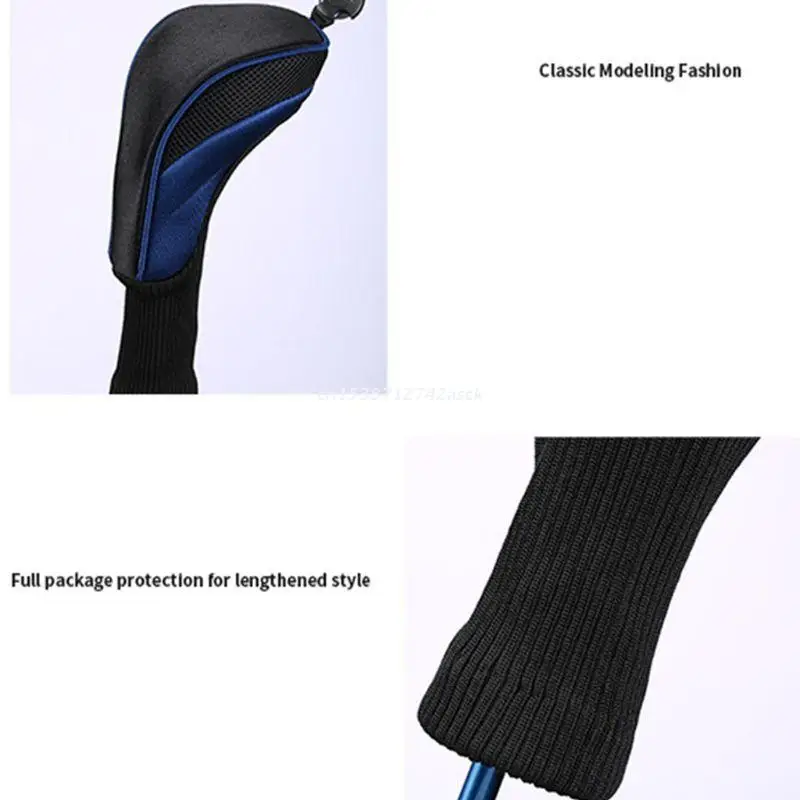 

3 Pcs High Elastic Breathable Golf Club Head Covers Long Neck Interchangeable No. Tag Club Components Sports Supplies Dropship