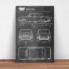 Автомобильный металлический жестяной знак Fiat 125p, металлический знак, металлический декор, настенный знак (20 см x 30 см)
