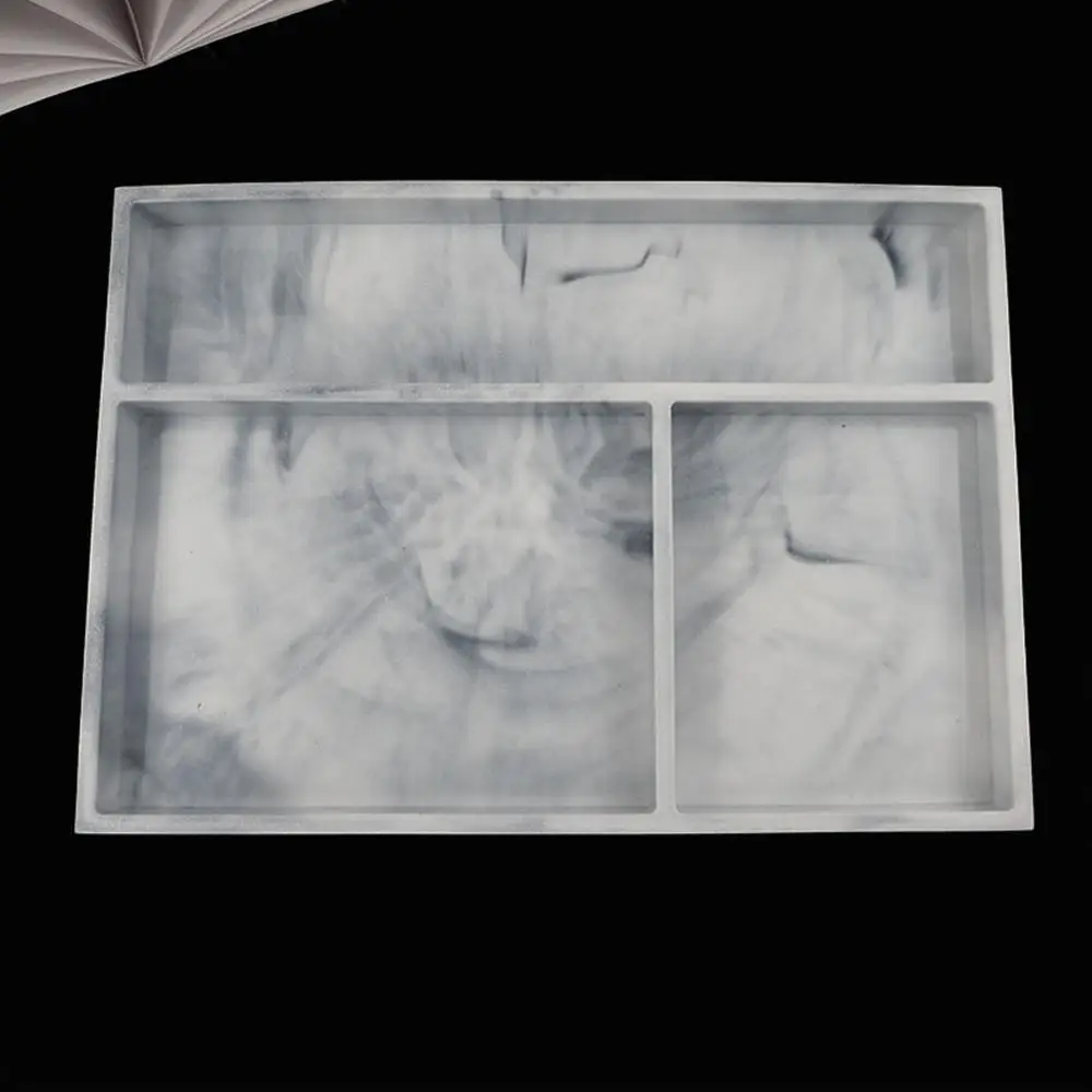 

DIY Resin Crystal Epoxy Tray Mold Classification Storage Tray Box Silicone Desktop Resin Table Set Jewelry Mold Tray S6V9