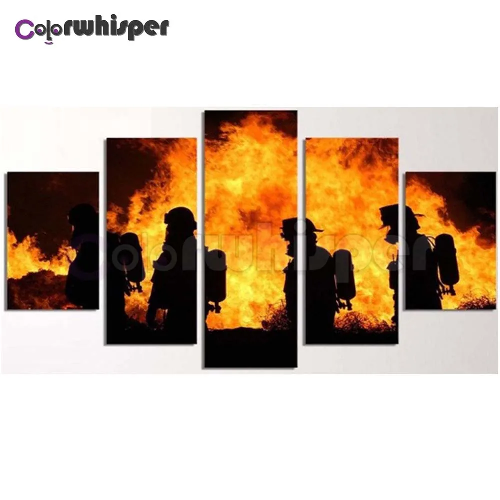 5 шт. Алмазная картина 5D полностью квадратная/круглая дрель пожарные 3D Daimond