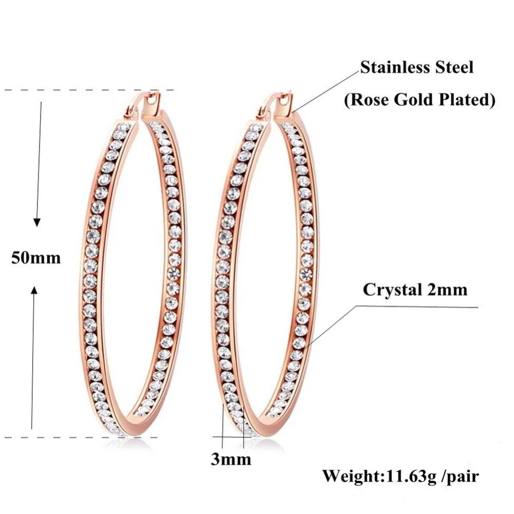 Женские серьги кольца из нержавеющей стали с фианитом|stainless jewelry for women|hoop earrings