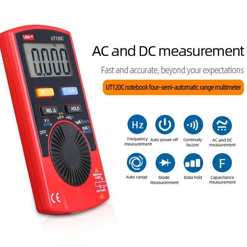 Цифровой мультиметр UT120A/UT120B/UT120C карманный размер автоматическое отключение Авто диапазон 4000 дисплей для DIYers и инженеров