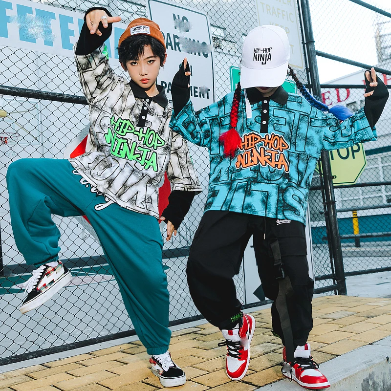 

Джазовые свободные брюки с длинным рукавом, одежда для мальчиков и девочек, одежда для современных танцев в стиле хип-хоп, Одежда для танцев Rave DQS8145