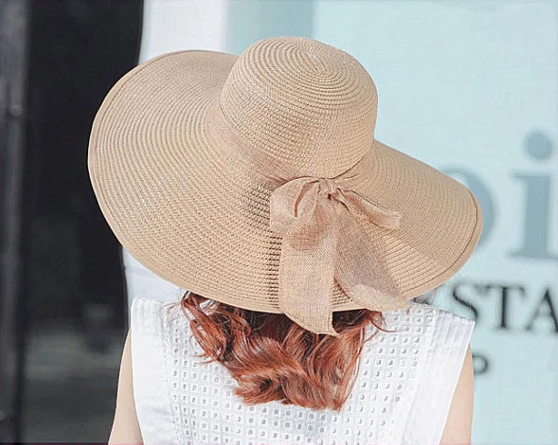 simple summer straw hat women big wide brim beach hat sun hat foldable sun block UV protection panama hat bone chapeu feminino