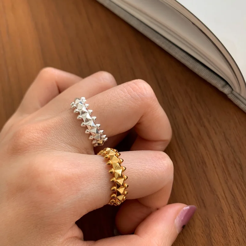 Silverology-anillos de remache de Plata de Ley 925 para mujer, joyas de diseñador con estilo coreano, joyería única de moda 2021