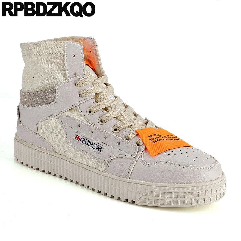 Ботинки мужские на толстой подошве дизайнерские холщовые кроссовки высокая