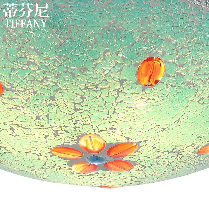 

LED ceiling lamps Mediterranean pastoral bedroom lamp Tiffany lamp glass lamp, the living room became the aisle Yang