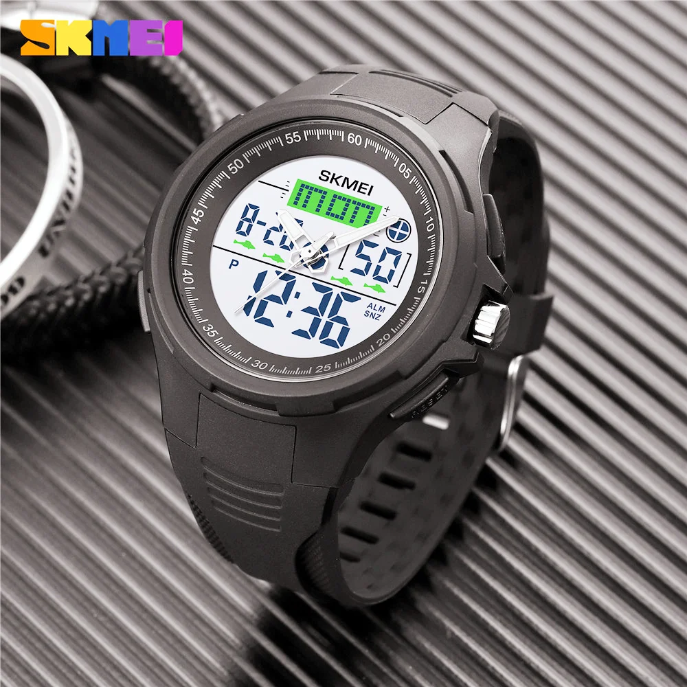 

SKMEI Digit Watch Sport Watches Men 50M Waterproof Countdown Quartz Wristwatch Clock Relogio Masculino 3 Time LED Light Display