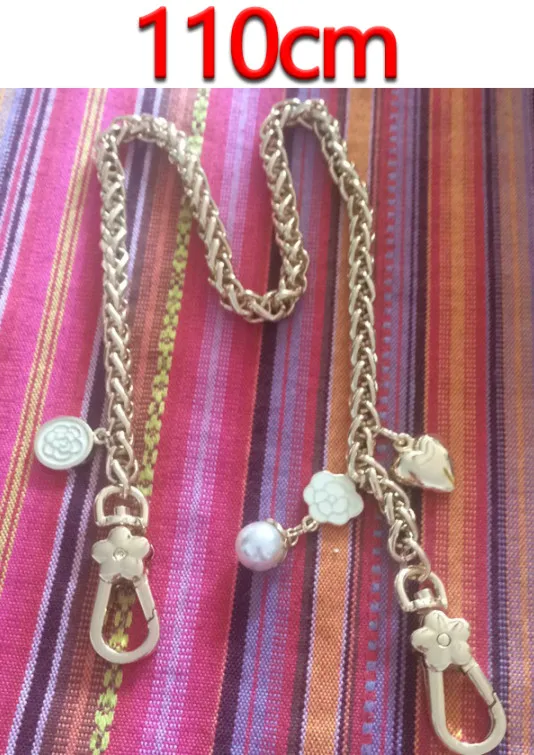 110cm Gold DIY аксессуары 40 см-150 см Замена золотой металлической цепью лямки для небольших сумок, сумки 8 мм сумка ручки сумки ремни - Цвет: 110cm Gold