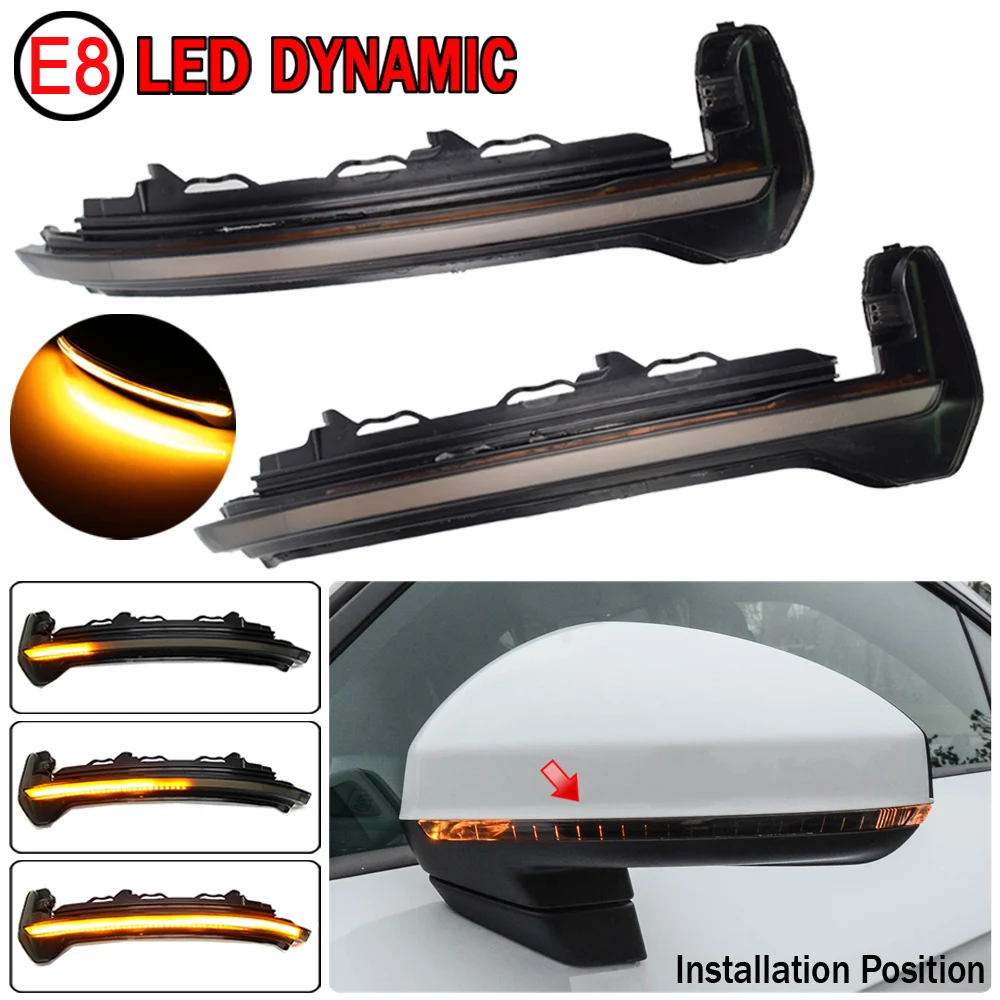 

For Audi TT TTS MK3 8S 2015-2020 TTRS R8 LED Dynamic Turn Signal Side Wing Mirror Sequential Indicator Blinker Light Lamp