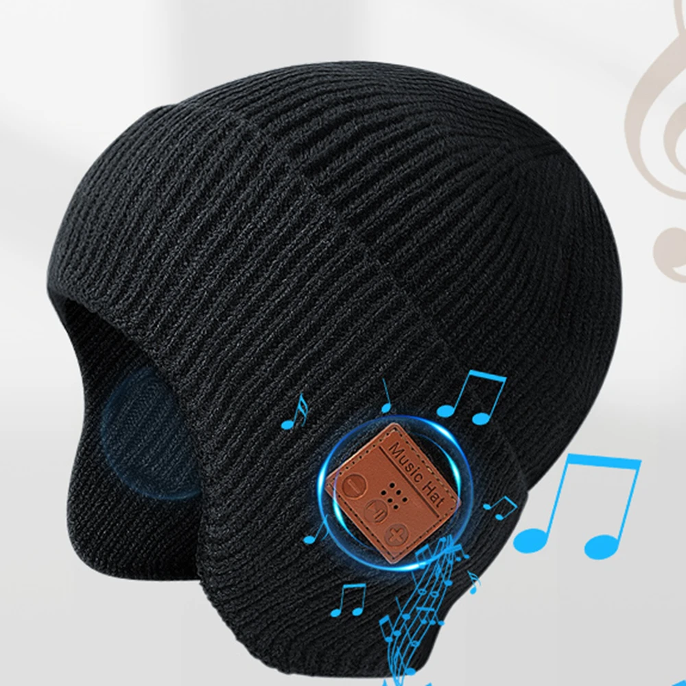 

Bluetooth Hat 5.1 Beanies Winter Hat Women Knitted Hats For Cap Winter Beanie Hat Warm Brimless Bonnet Windproof Music Cap
