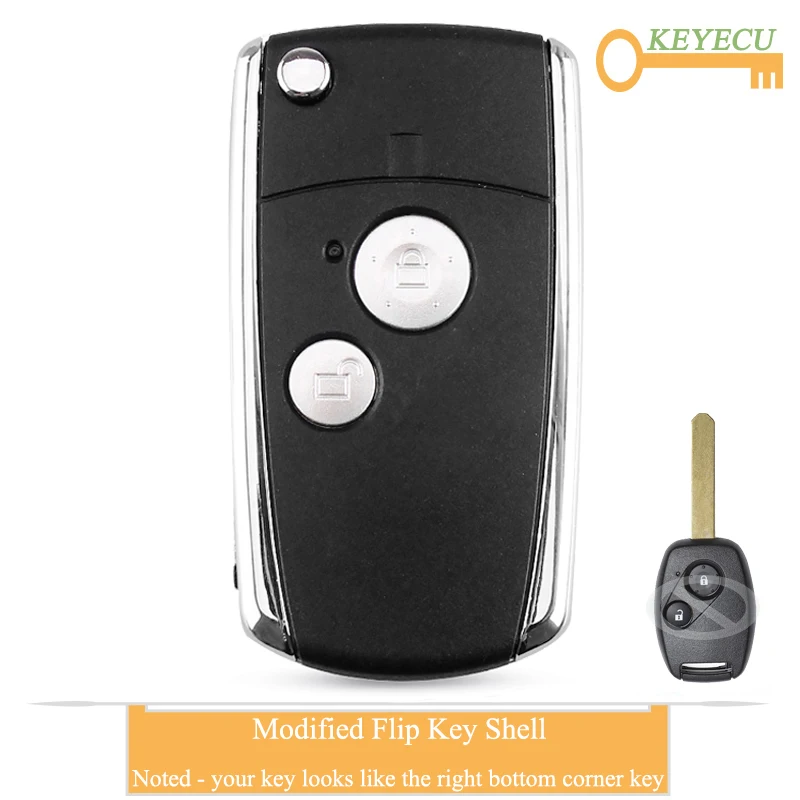 KEYECU модифицированный Флип складной чехол для дистанционного ключа от машины Honda