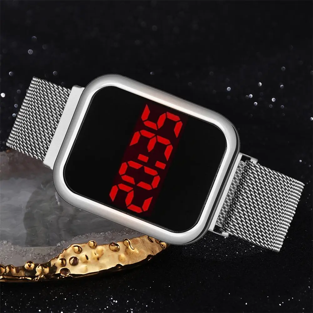 

Luxury Led Square Dial Quartz Watches Women Stainless Steel Magnetic Bracelet Dress Clock Ladies Wristwatch Relogio Feminino