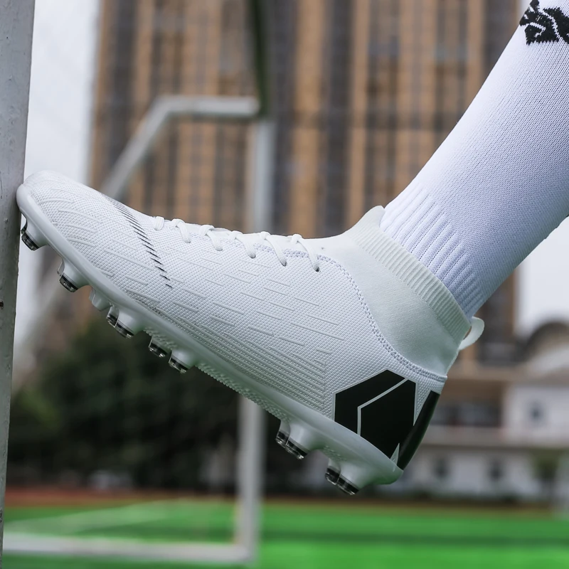 Indoor Breathable Soccer Shoes Mens Football High Ankle Training Cleats Sneakers Kids Original Turf Boots | Спорт и развлечения