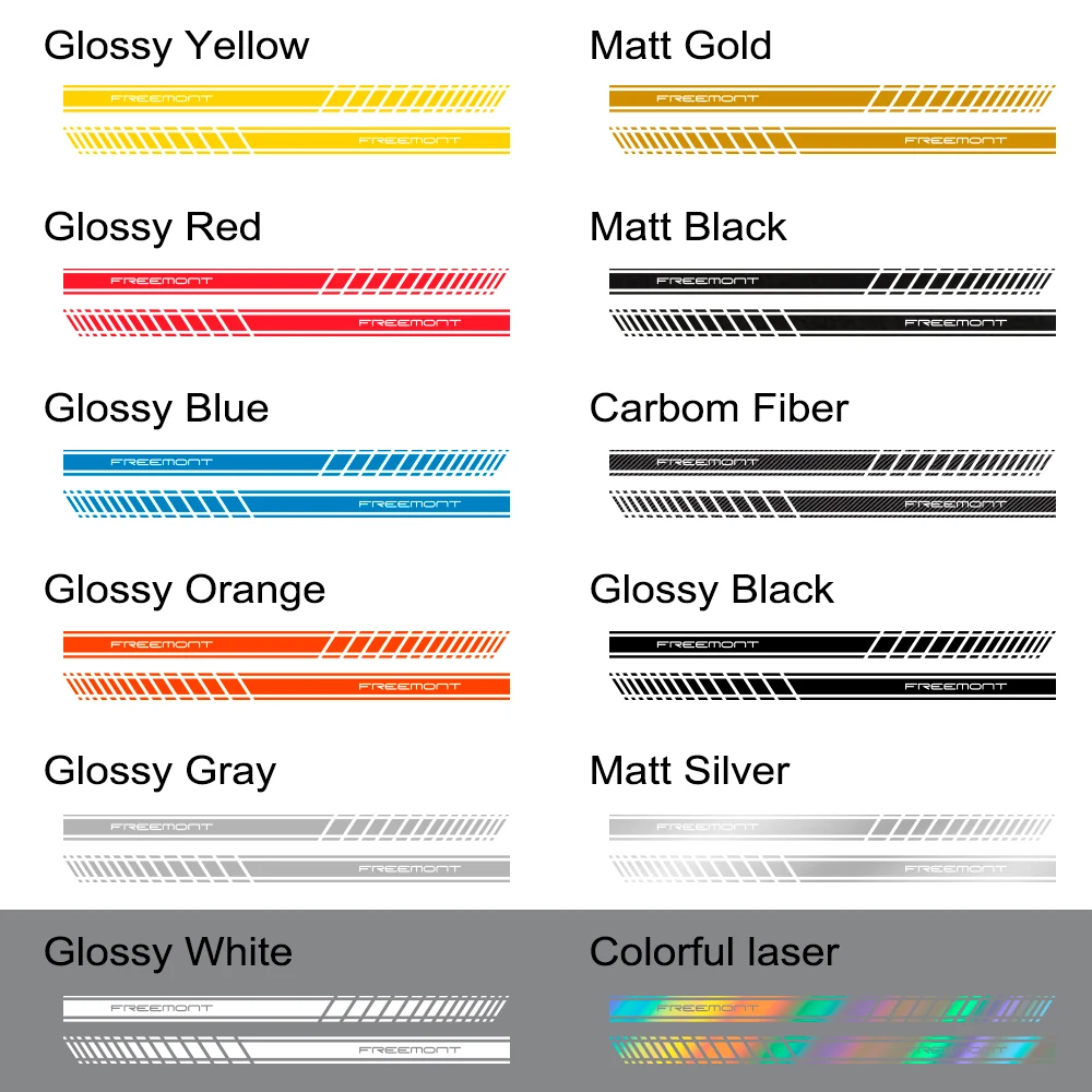 

2PCS Car Door Side Stickers DIY Sport Stripe Body Decal Racing For Fiat Freemont Auto Graphics Vinyl Film Decals Car Accessories