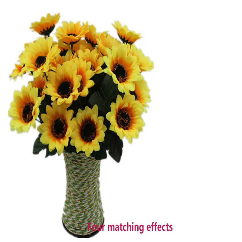 Домашнее свадебное украшение имитация цветов семь подсолнухов|Искусственные