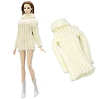 1 шт. высококачественный вязаный свитер для куклы 16 пальто с длинным рукавом Белое Платье Одежда Аксессуары для кукол Барби игрушки