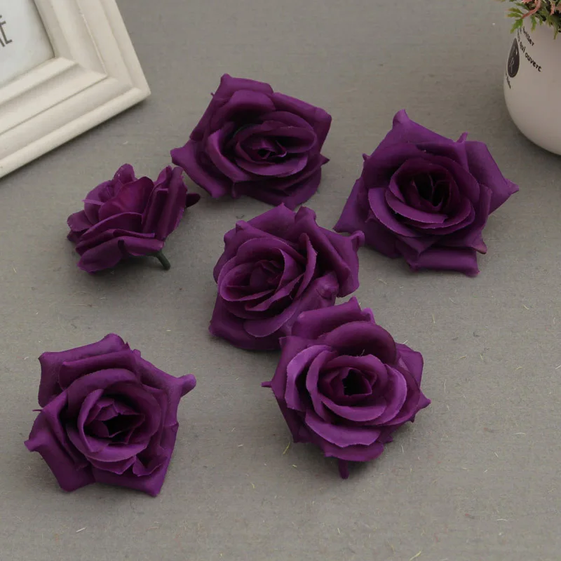 

50 Pcs Fake Artificial Silk Rose Heads Flower Buds DIY Bouquet Home Wedding Craft Decor Supplies ANDF889
