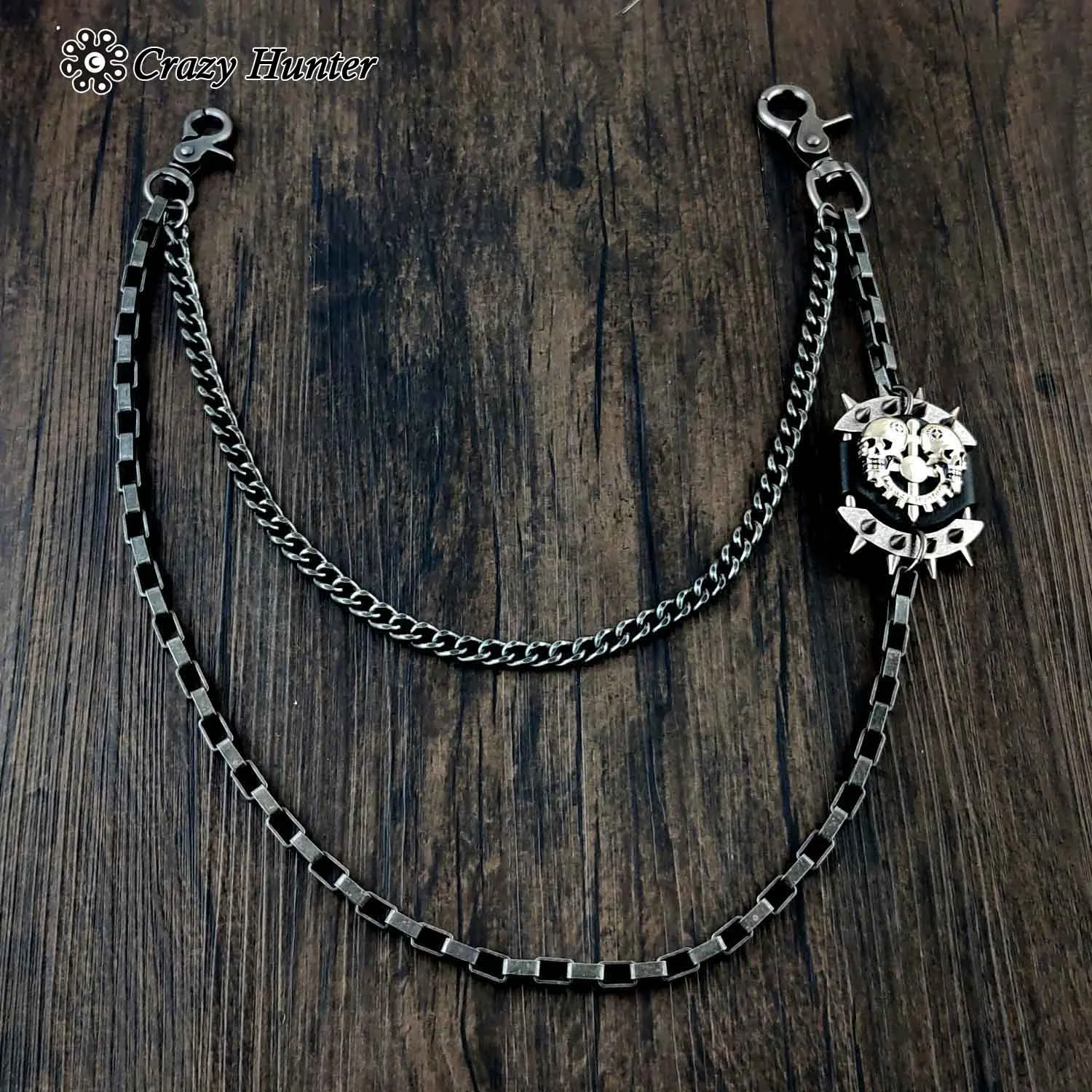 Череп хип хоп брелок для ключей в стиле панк байкерский кошелек цепочка |
