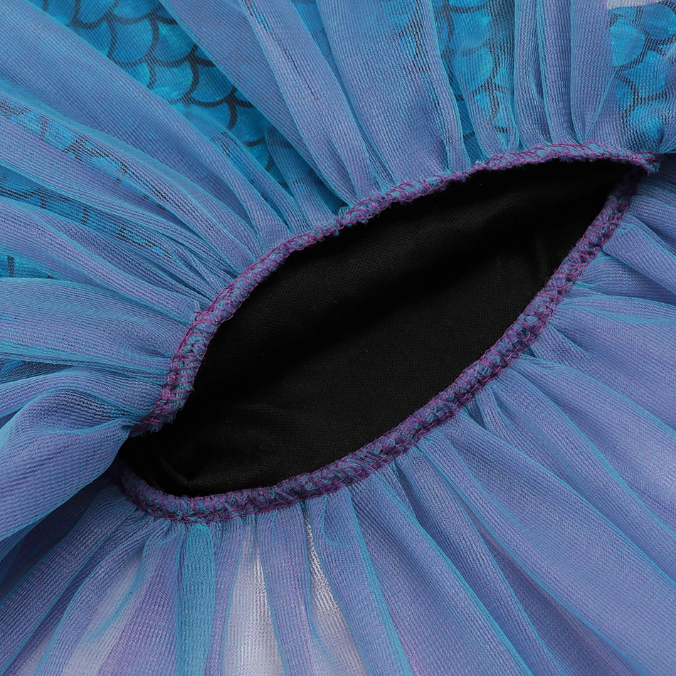 Платье принцессы для девочек костюм с блестками и маленькой русалочкой модная