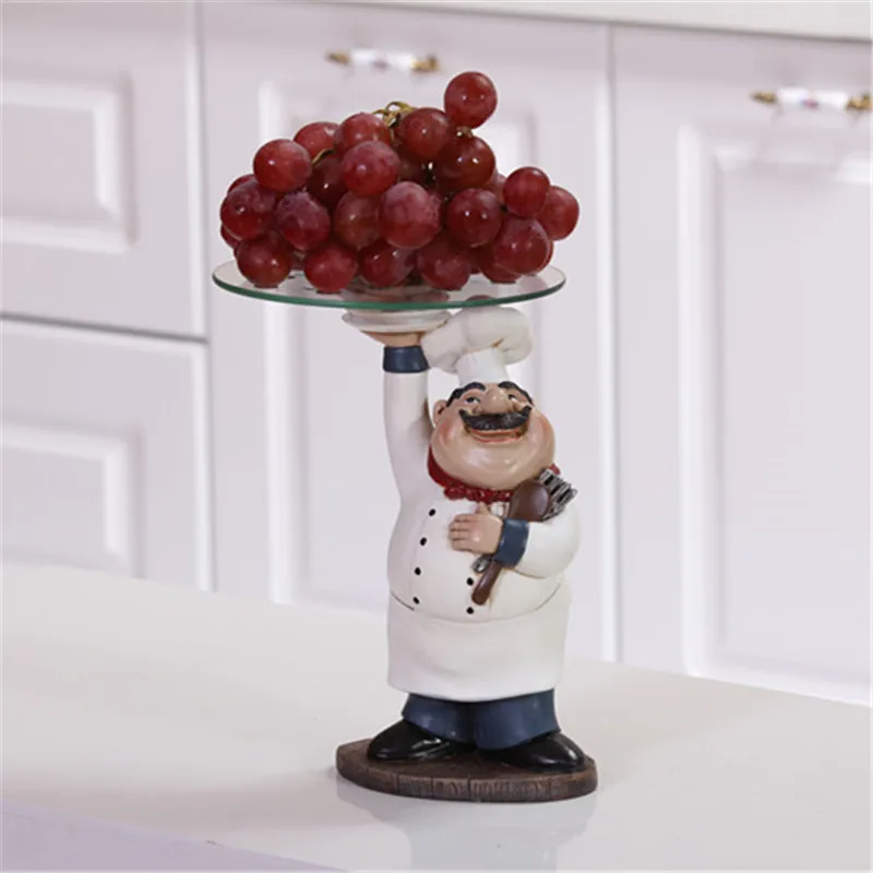 Ручной поднос из смолы фигурки шеф-повара креативные Декорации для гостиной