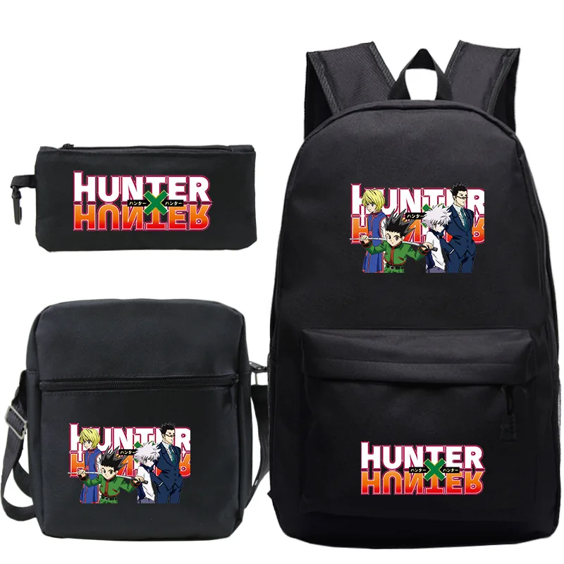 

Hunter X Hunter Backpack 3pcs Set Students Japanese Anime School Bags Kids Cartoon Anime Rucksack Men Women Laptop Knapsack
