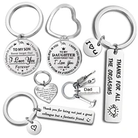 fashion keyring drive safe name stainless steel keychain couples key rings women men friend family key chain pendant jewelry