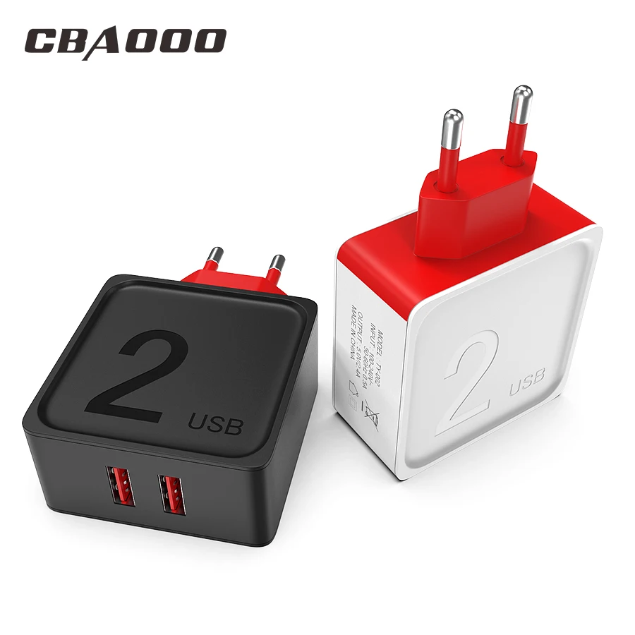 CBAOOO Европейская USB зарядка для iphone зарядное устройство двойной USB 5 В 2.4A Быстрая зарядка настенное зарядное устройство для iphone samsung Xiaomi Max Charge