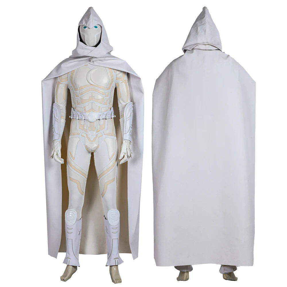 Adult Men Moon Superhero knight Marc Battle suits Cosplay Costume Halloween Masquerade Party Suit