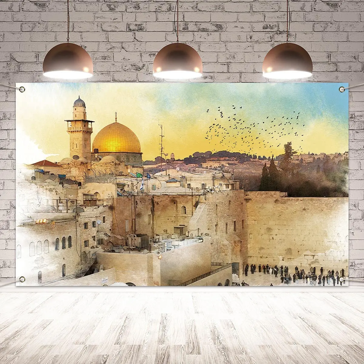 

Hanukkah Photography Backdrop Jerusalem Western Wall Jewish Holiday Celebration Festival Decor And Supplies Background