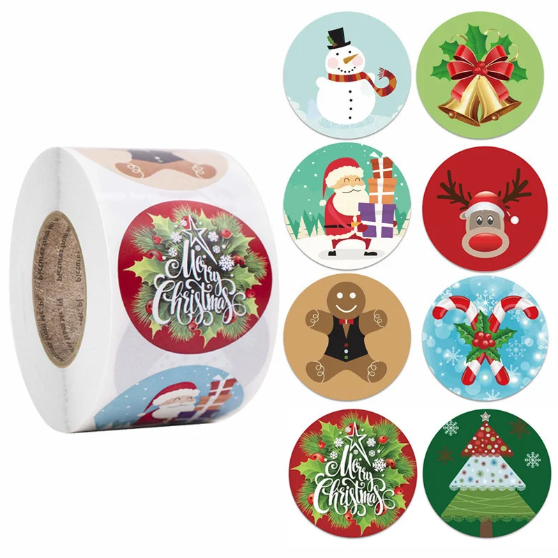 

500pcS Christmas Theme Seal Labels Stickers for New Year Christmas Decorations for Home Christmas Gift Christmas Home Decoration