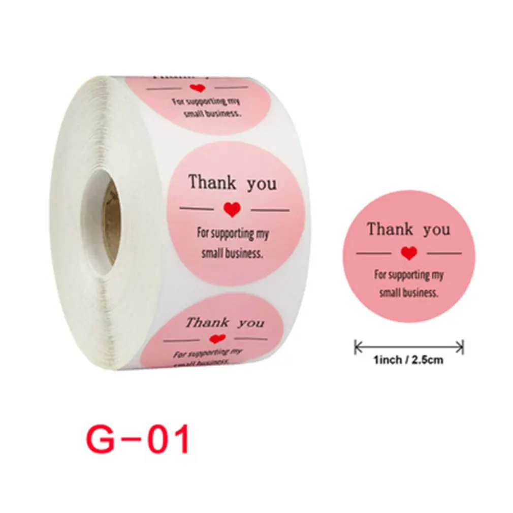 

Pink Thank You Stickers Label 500 Pcs/Roll Copper Plate Self-Adhesive Material Round Wedding Decoration Stickers 1 Inch