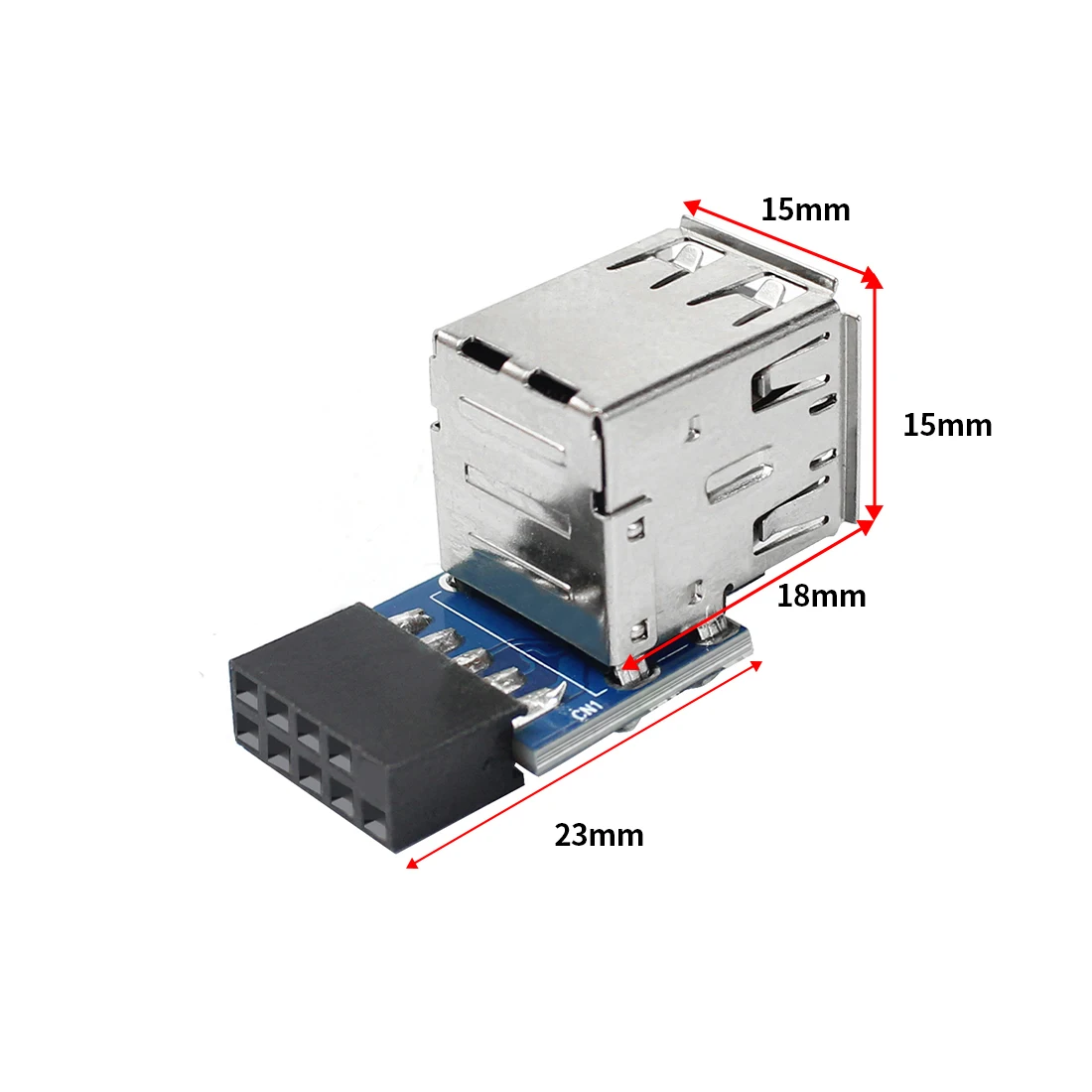 

9pin Motherboard to 2 Ports USB2.0 Dual USB A 9 Pin Female Adapter Converter PCB Board Card Extender Internal Compter Connectors