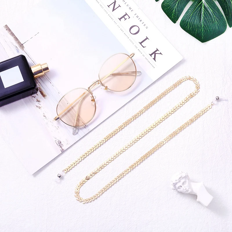 Ретро очки висячая цепь сплав лист Шея анти скользящая веревка для