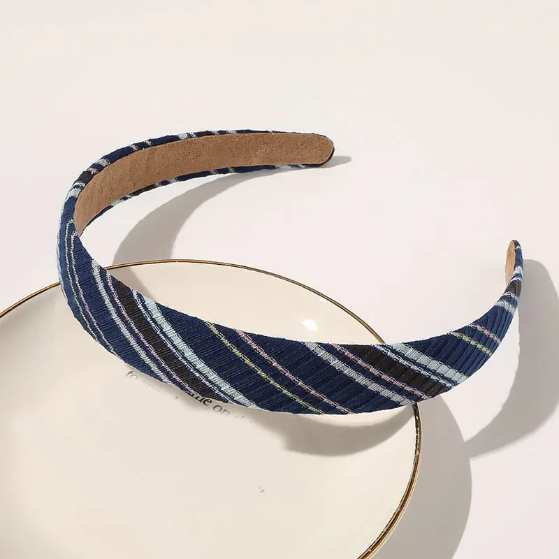 Женский обруч с радужными полосками вязаная повязка на голову для макияжа