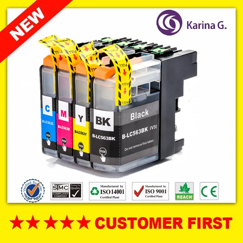 Совместимый картридж с чернилами для LC563 Φ подходит brother MFC J2310 LC 563 J2510 J3520 и т. Д.|ink