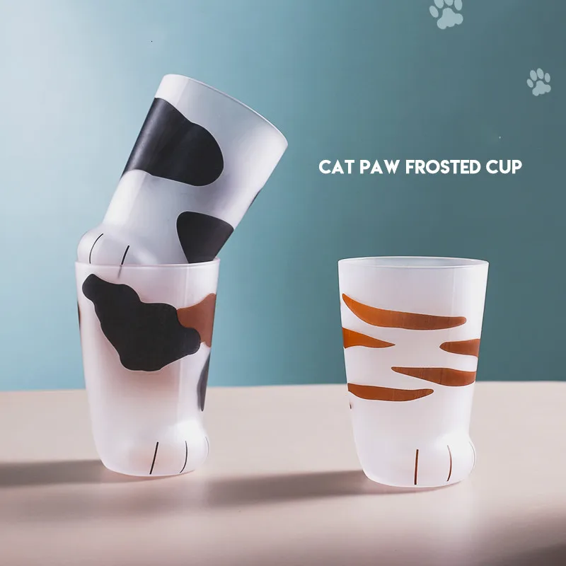 

Creative Cute Animal Cat Foot Cups Japanese Style Cartoon Frosted Milk Juice Water Drink Mugs Drinkware for Home Creative Gifts