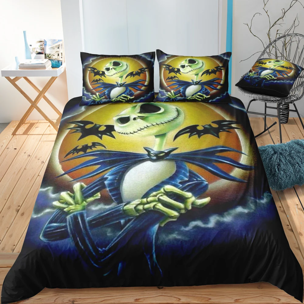 

3D The Nightmare Before Christmas Bedding Set Comforter Cover with Pillow Cover Bedding Christmas Bed Set Gifts Kids and Adults