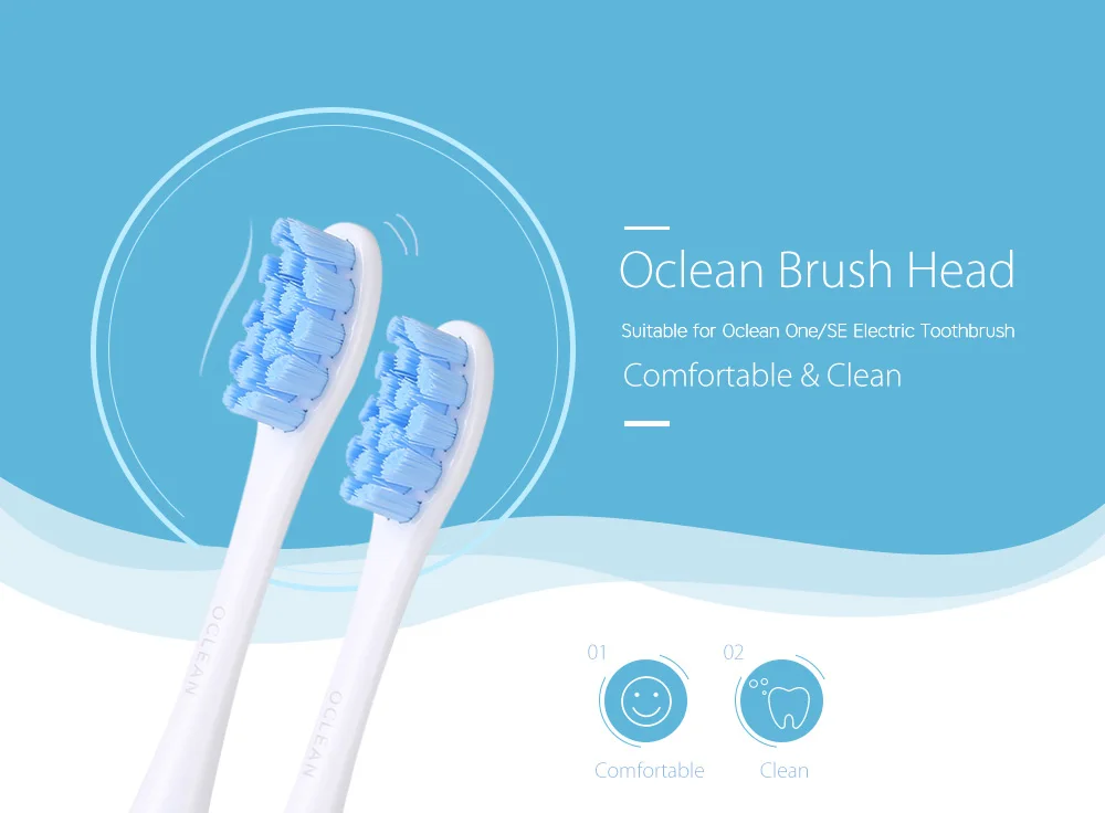 Оригинальные 2 шт. сменные насадки щетки Oclean One/SE/Air/X блестящая Насадка щетка