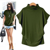 women green white blouse summer ruffle short sleeve ladies tops plus size solid color streetwear shirt woman blouse