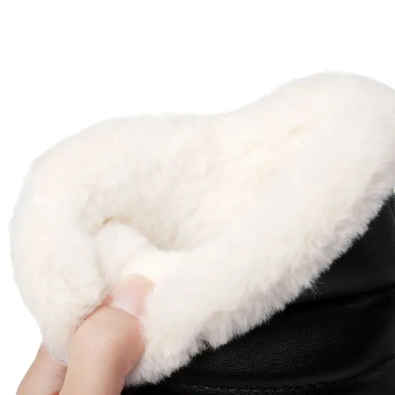 ZALAVOR Для женщин бантом толстая подошва теплые зимние ботинки Туфли без каблуков