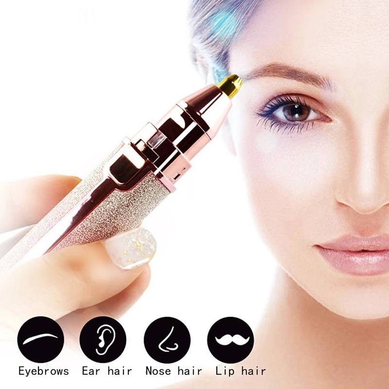 

1 шт. 2 в 1 Новый Дизайн Электрический триммер для бровей безболезненный эпилятор для макияжа бровей