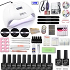 Сушилка для ногтей 12054 Вт, набор для маникюра со скоростью вращения 20000 ОБмин, 10 наборов лаков для ногтей, набор инструментов для дизайна ногтей из акрила