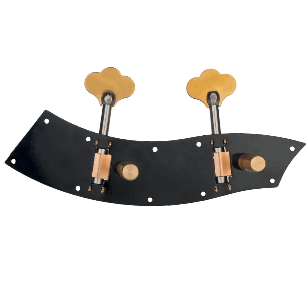 NAOMI Bass Machine Heads Full Plate W/ 2 Tuning Pegs Bass Machines W/ Carving Flower Inlay For 3/4 Or 4/4 Double Bass